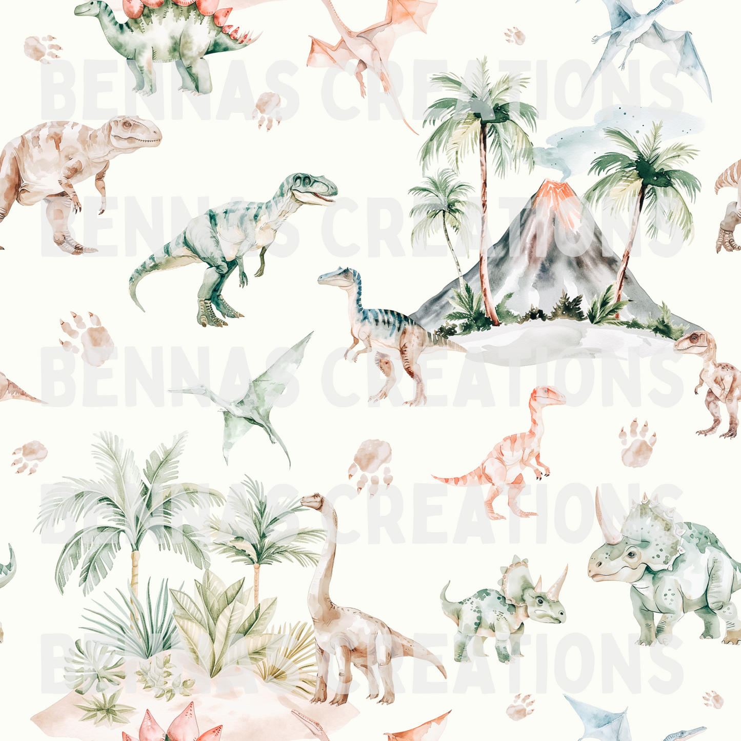 Watercolor Dinos