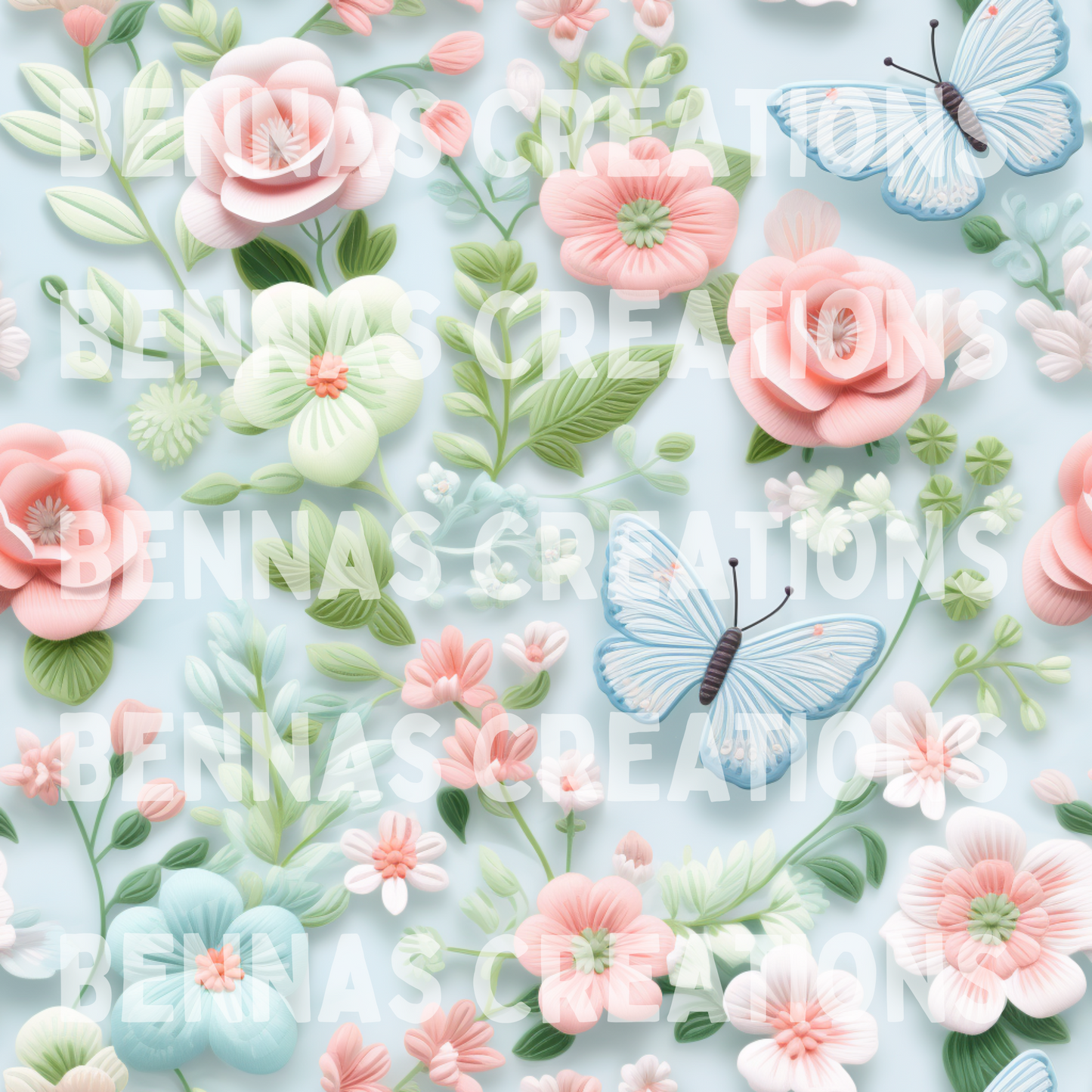Spring Floral Butterfly