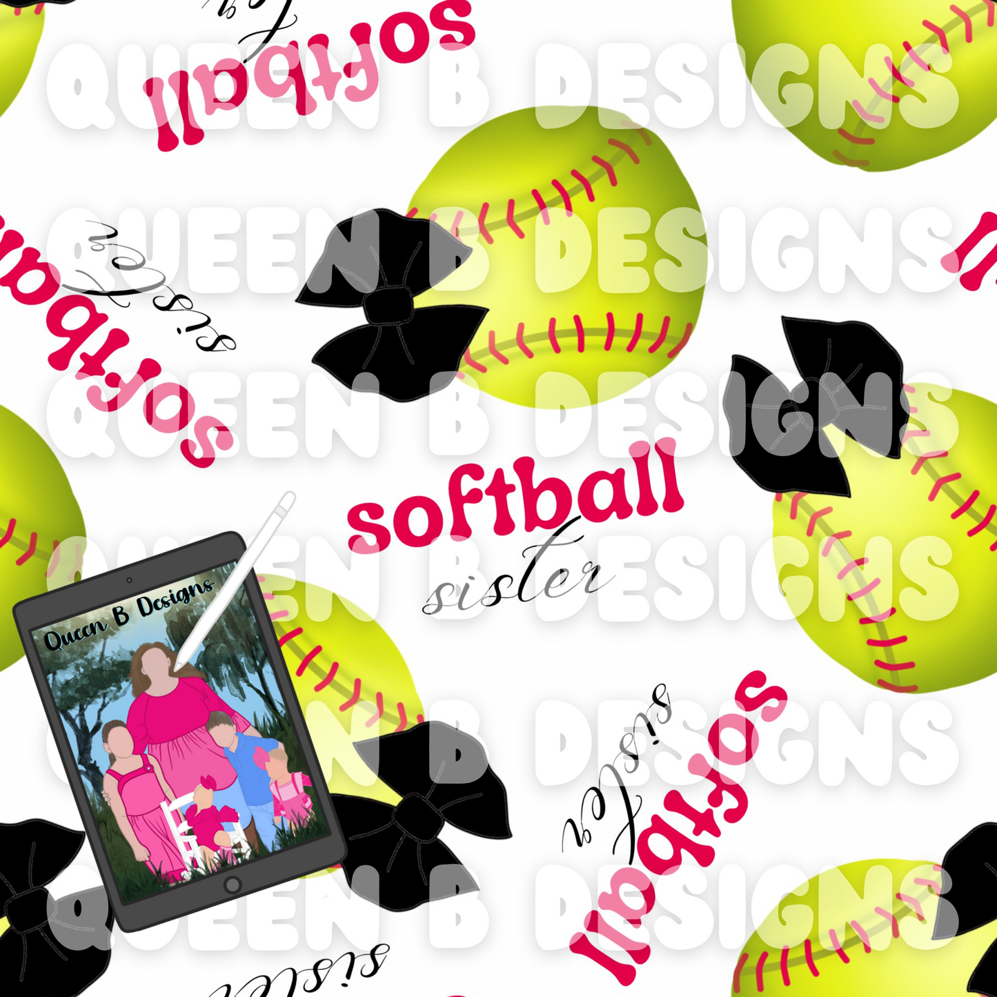 Baseball & Softball Sister Seamless File