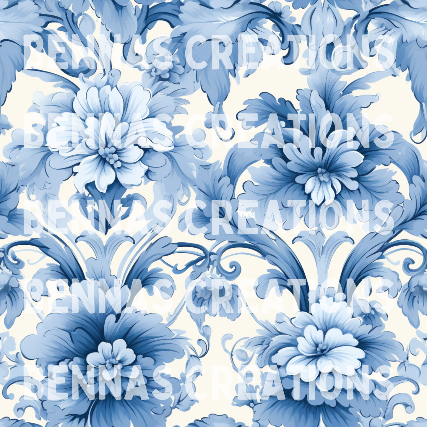 Blue Victorian Floral Seamless File