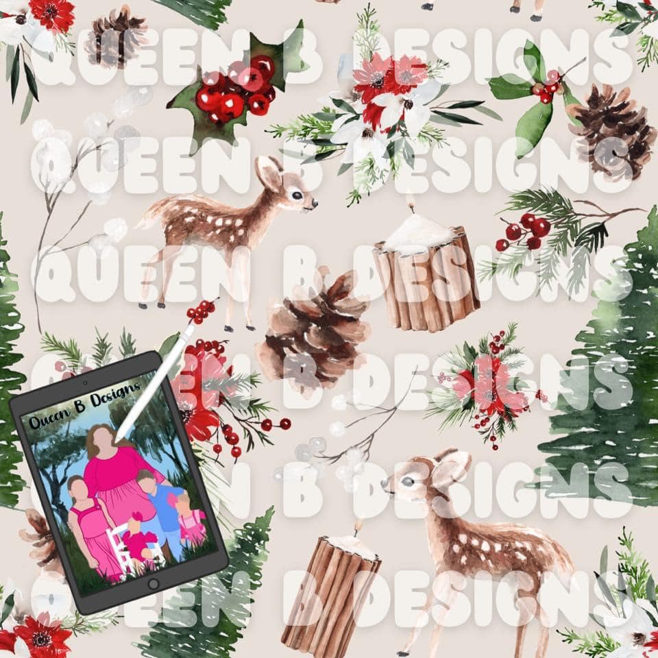 Classic Christmas Floral Seamless File