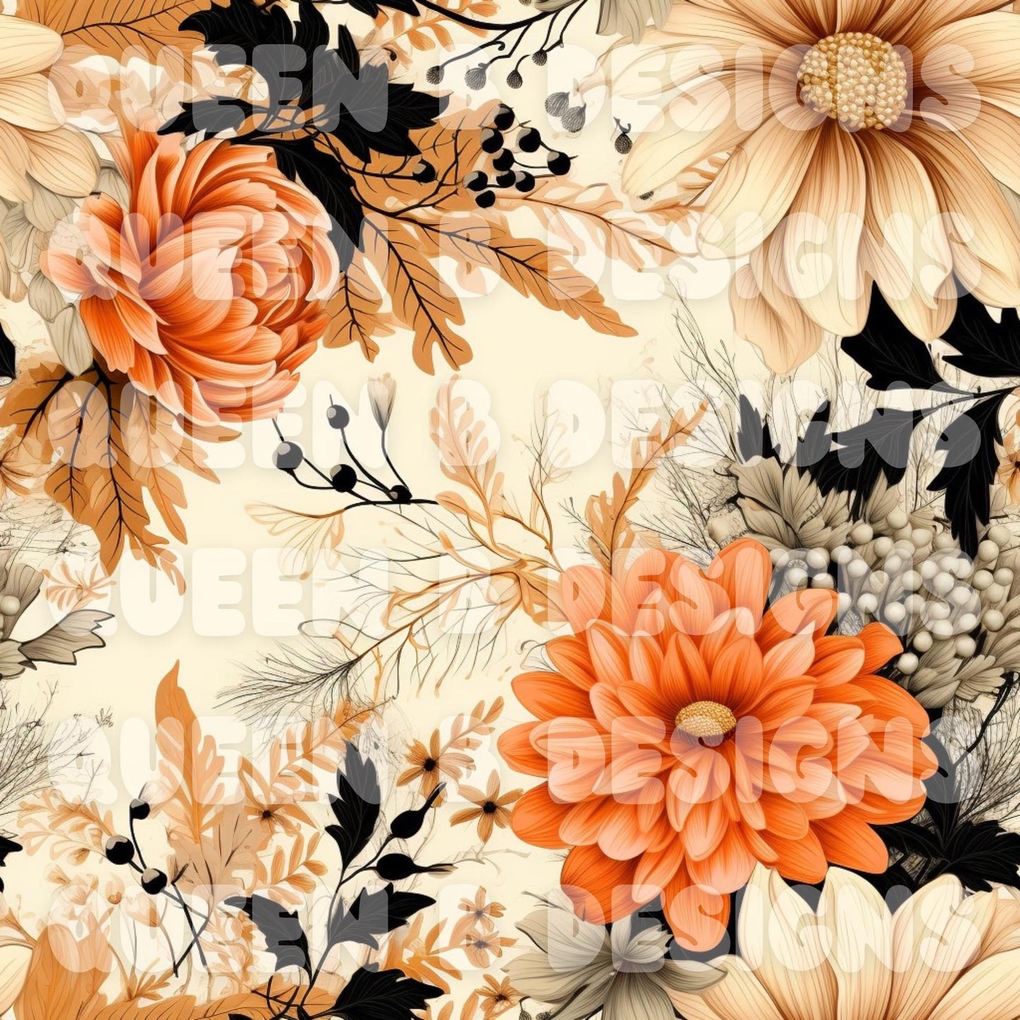 Dark Floral Seamless File