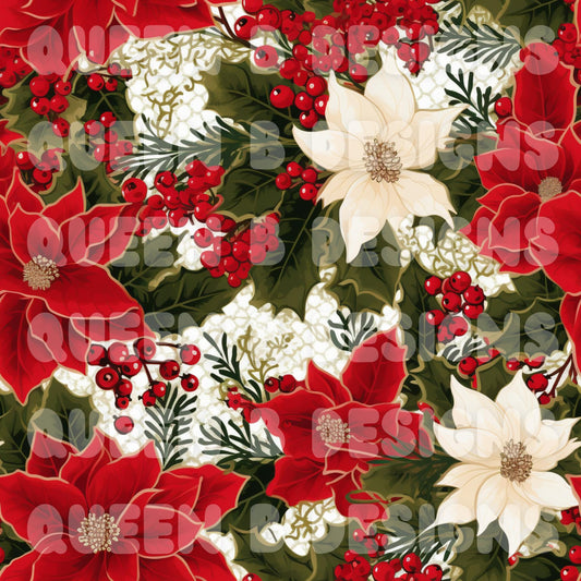 Christmas Floral Seamless File