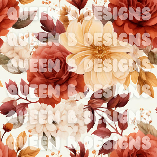 Autumn Ivory Floral Seamless File