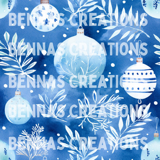 Watercolor Blue Christmas Seamless File