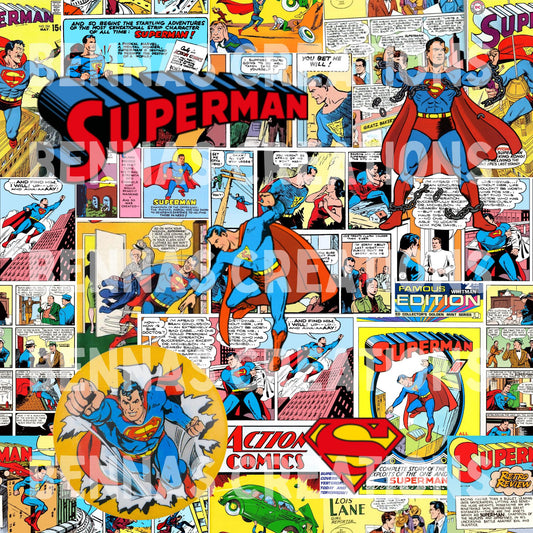 Caped Hero Comic Collage