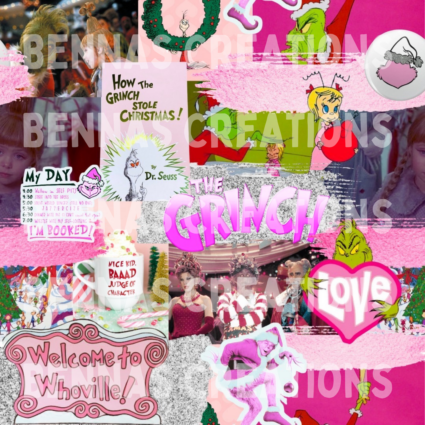 Pink Mean Christmas Collage