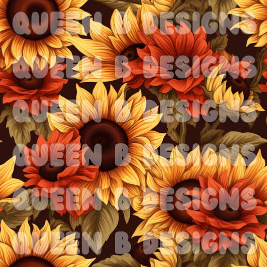 Sunflowers w/Burnt Orange Seamless File