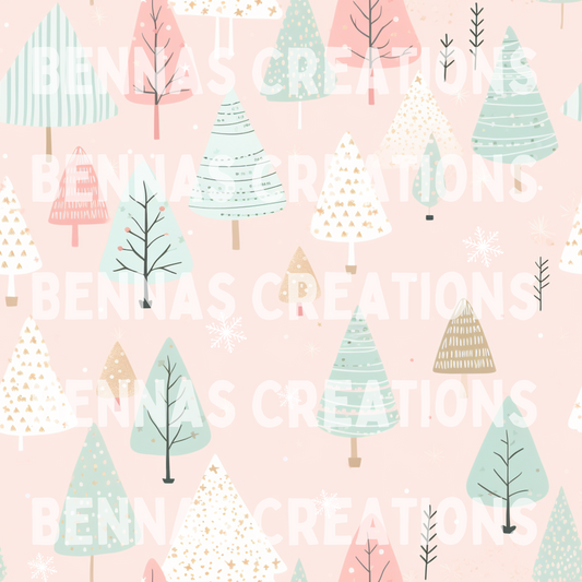 Pastel Christmas Tree Seamless File