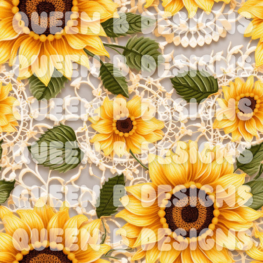 Lace Sunflower Seamless File