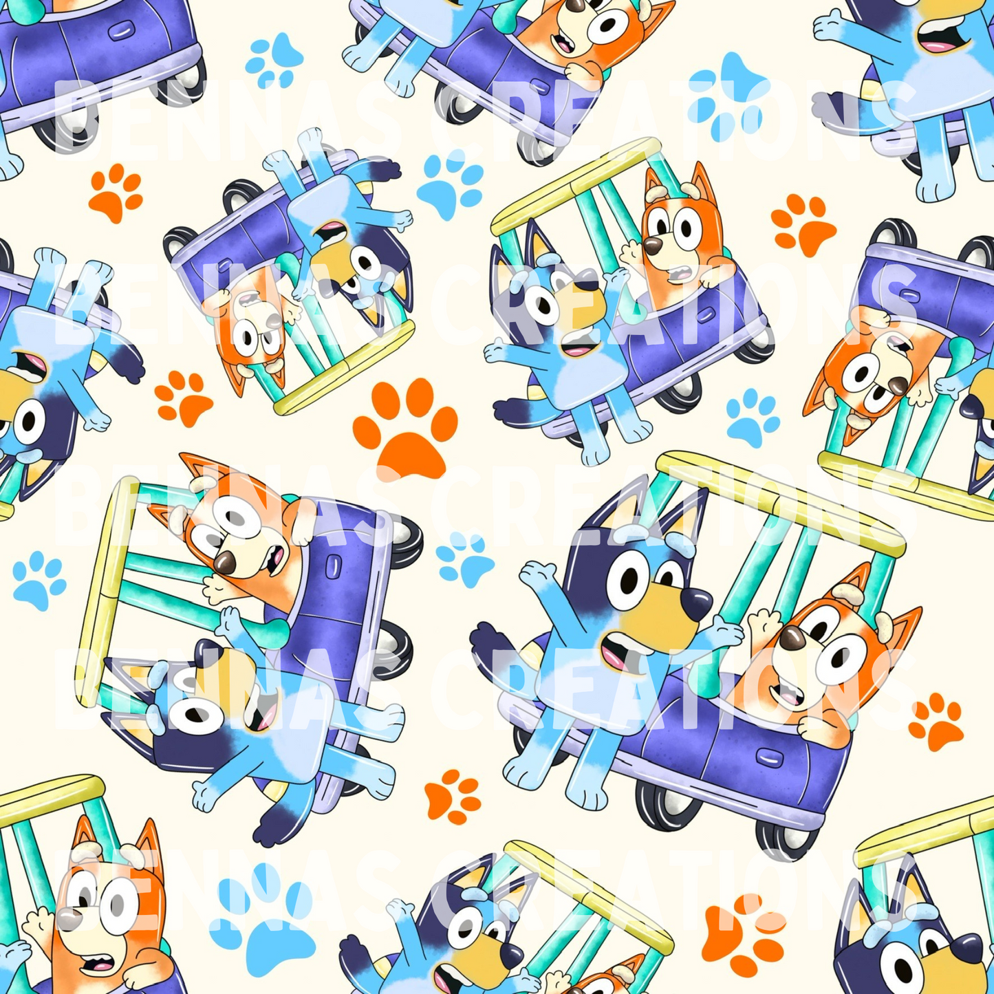 Blue Pup Car Seamless File