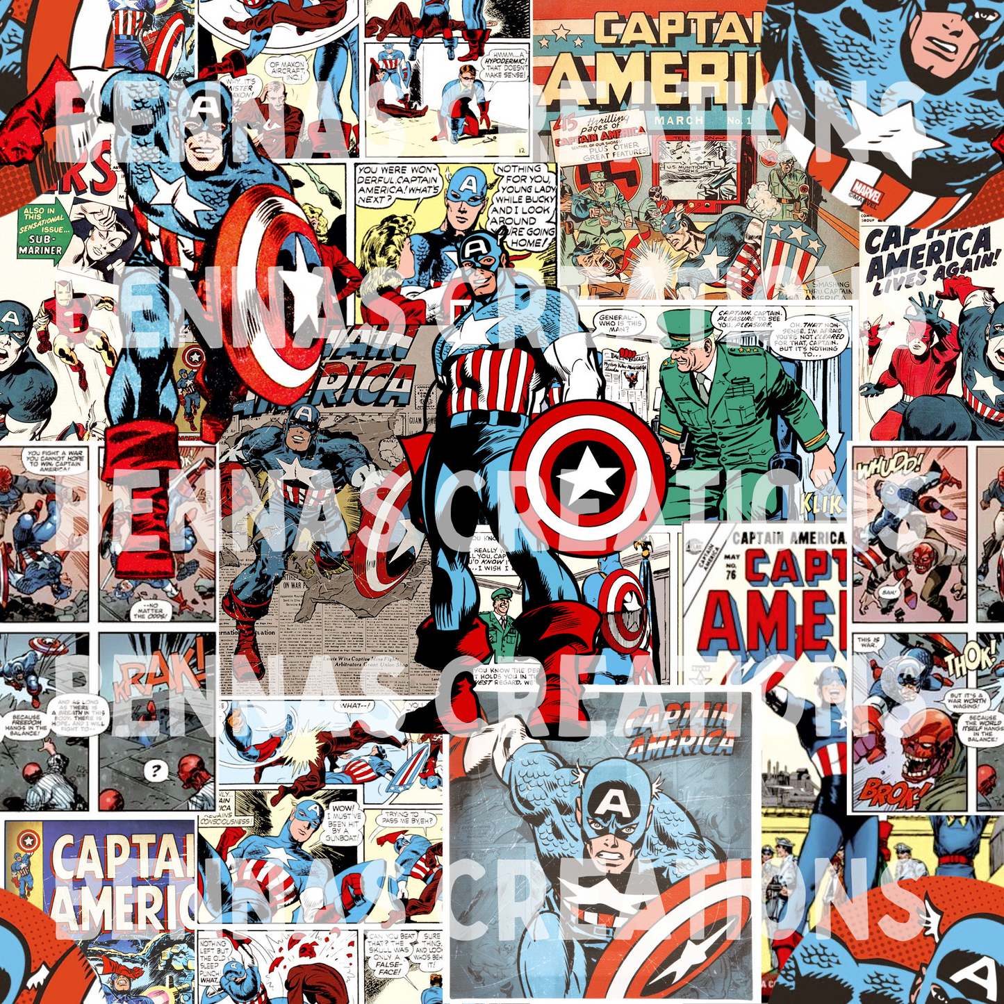 American Hero Comic Collage