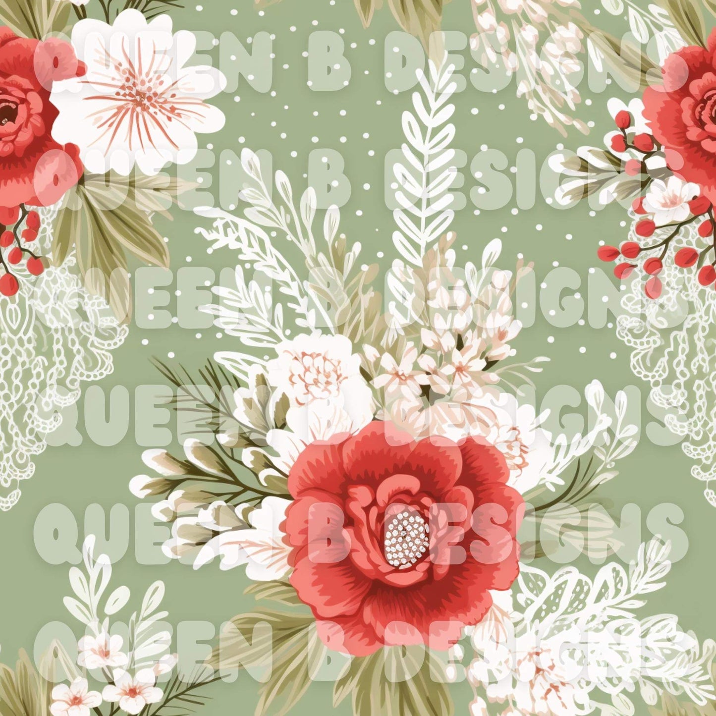 Sage Green Floral Seamless File