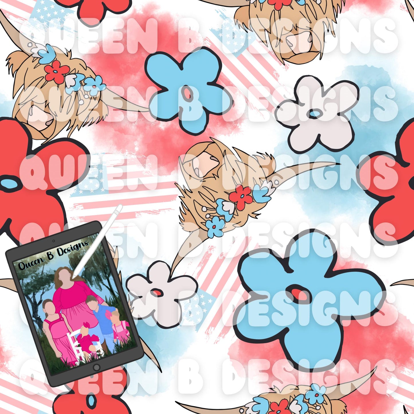 4th of July Woodland Seamless File