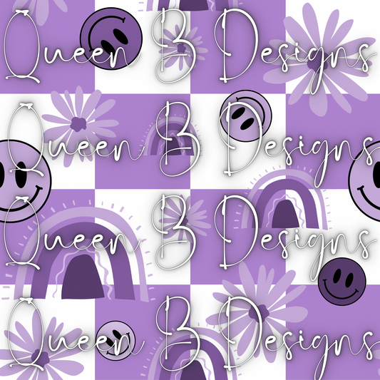 Purple Smiles/Rainbows Seamless File