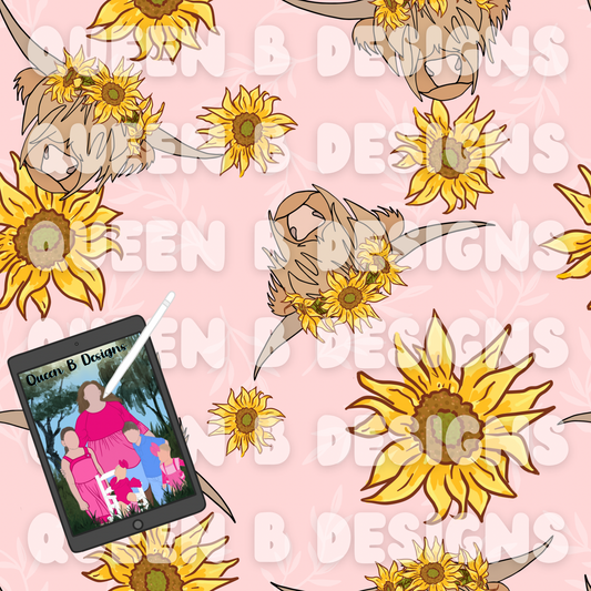 Sunflower Cow Seamless File