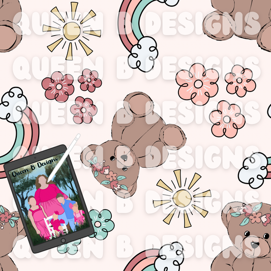 Boho Pastel Bears Seamless File